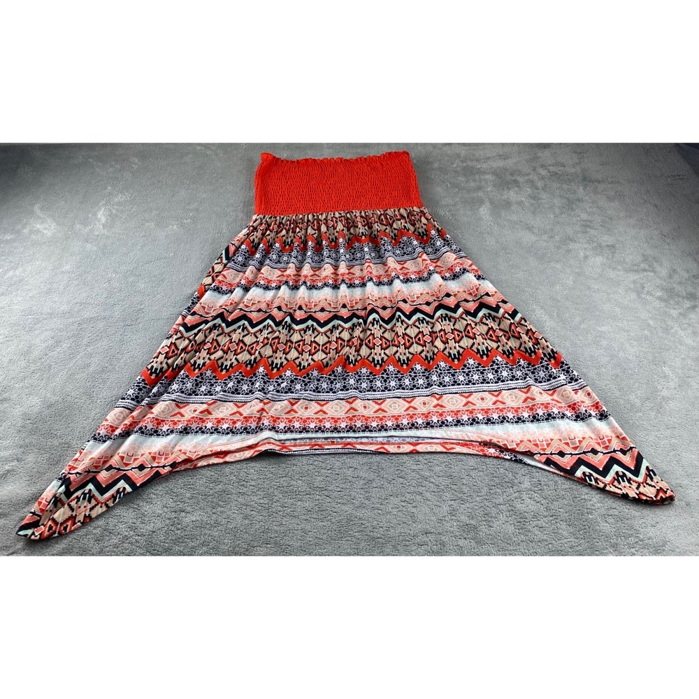 Bobbie Brooks Plus Size 1X‎ Orange Multi Pattern Smocked Top Flowy Tank